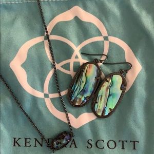 Kendra Scott gunmetal abalone set